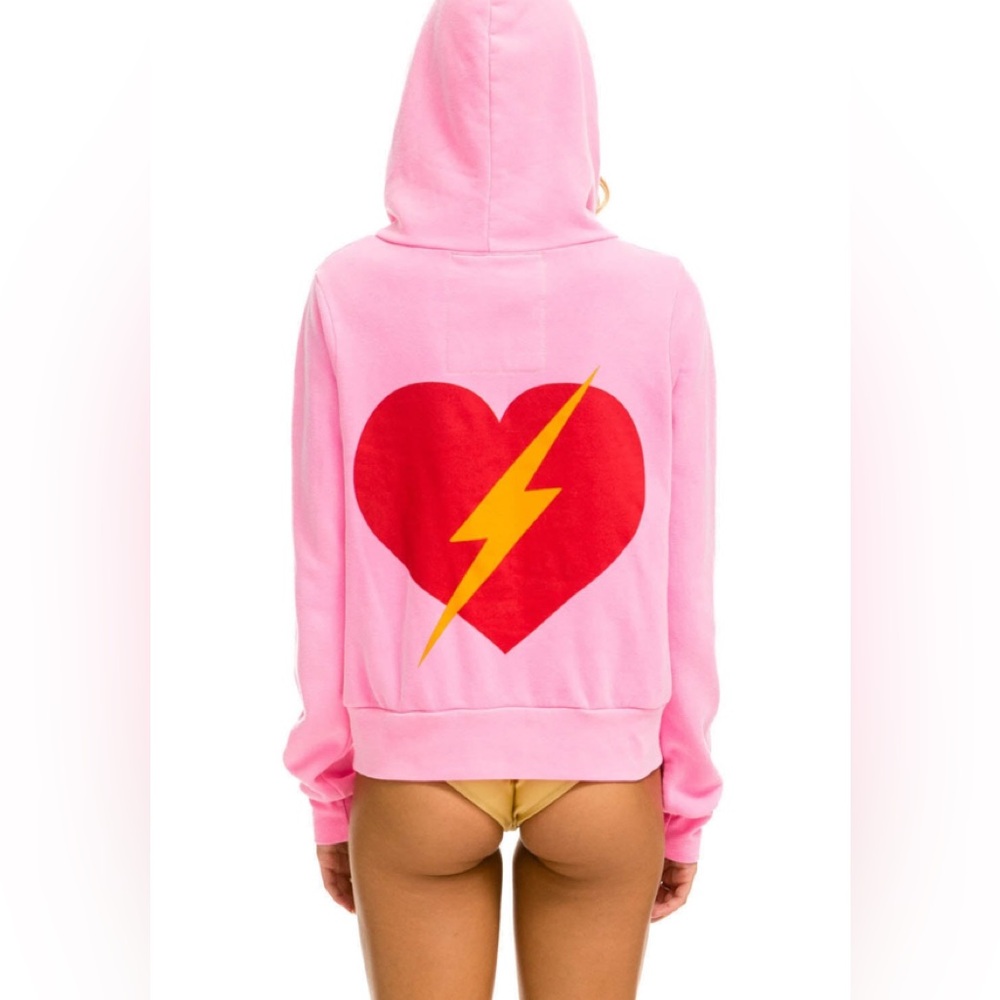 Aviator Nation Bolt Heart Zipper Hoodie